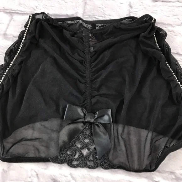 Victoria’s Secret Sheer Shirred Garter and Rhinestone Pin-up‎ Skirt NWOT